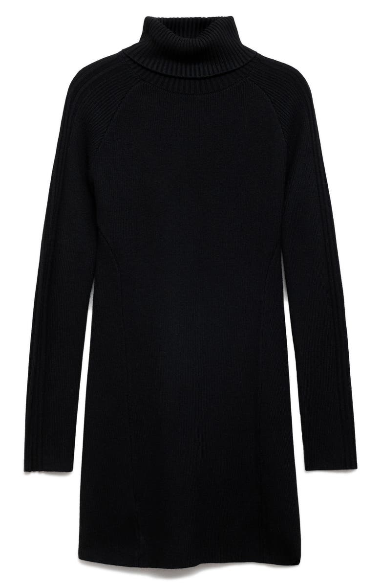MANGO Turtleneck Long Sleeve Sweater Minidress, Alternate, color,