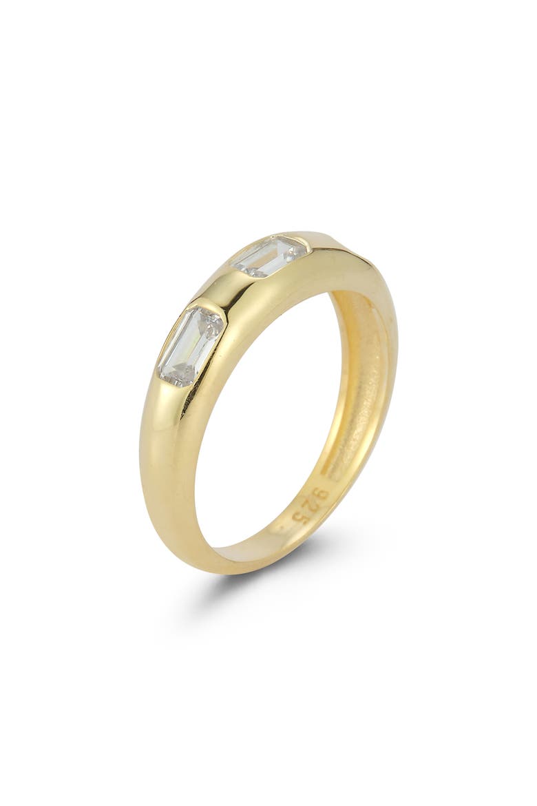 14K Gold Plated Sterling Silver Dome Ring, Alternate, color, GOLD