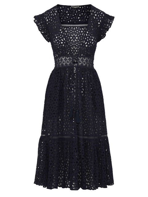 Lauren Lace-Trim Eyelet Cover-up Dress