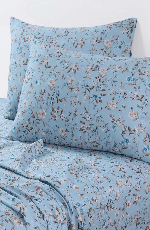 Azores Home 300 Thread Count Organic Cotton Sheet Set In Blue