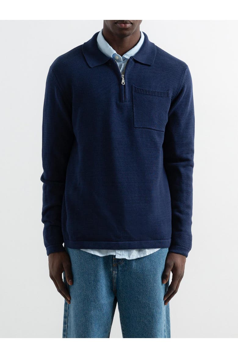 Signature Half Zip Sweater, Alternate, color, Plain Navy