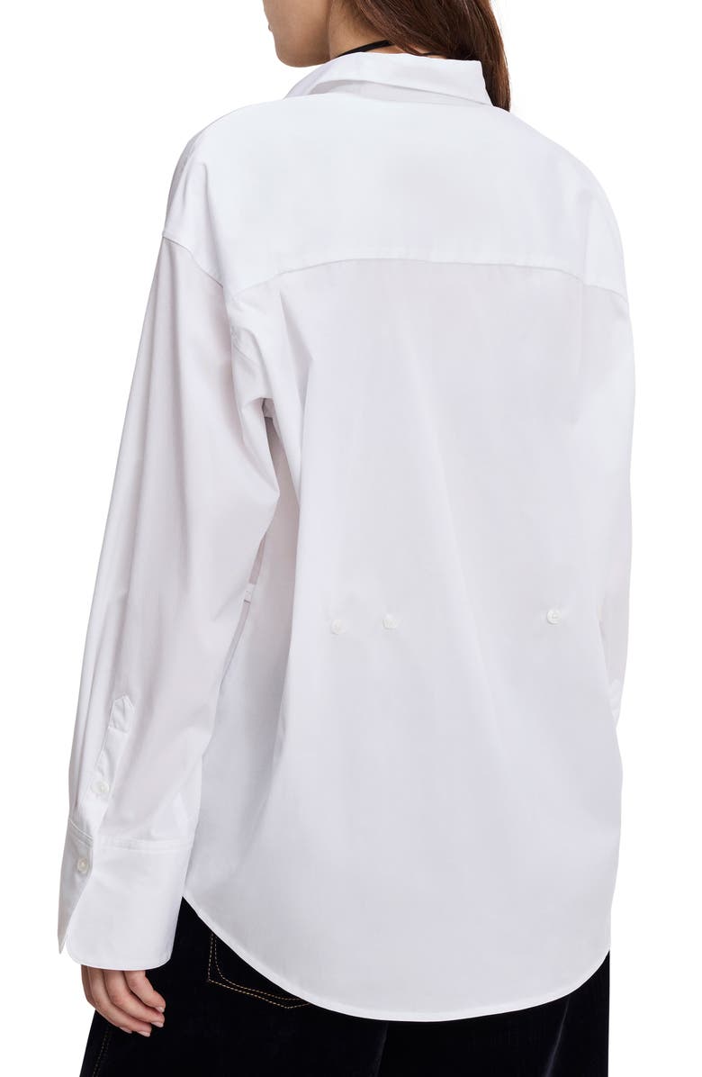 Good American Oversize Cotton Poplin Button-Up Shirt, Alternate, color, White001