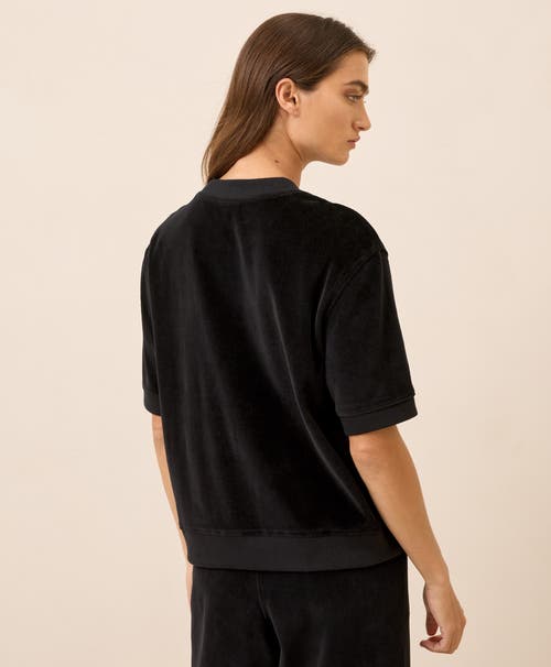 Pact Organic Cotton Pure Velour Sweatshirt Tee In Black