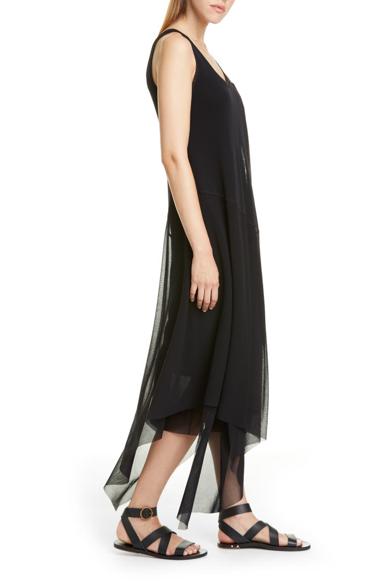Asymmetrical Hem Tank Dress, Alternate, color, NERO
