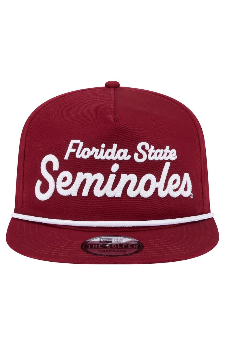 New Era Men's New Era Garnet Florida State Seminoles Adventure Team Text Golfer Snapback Hat, Alternate, color, 
