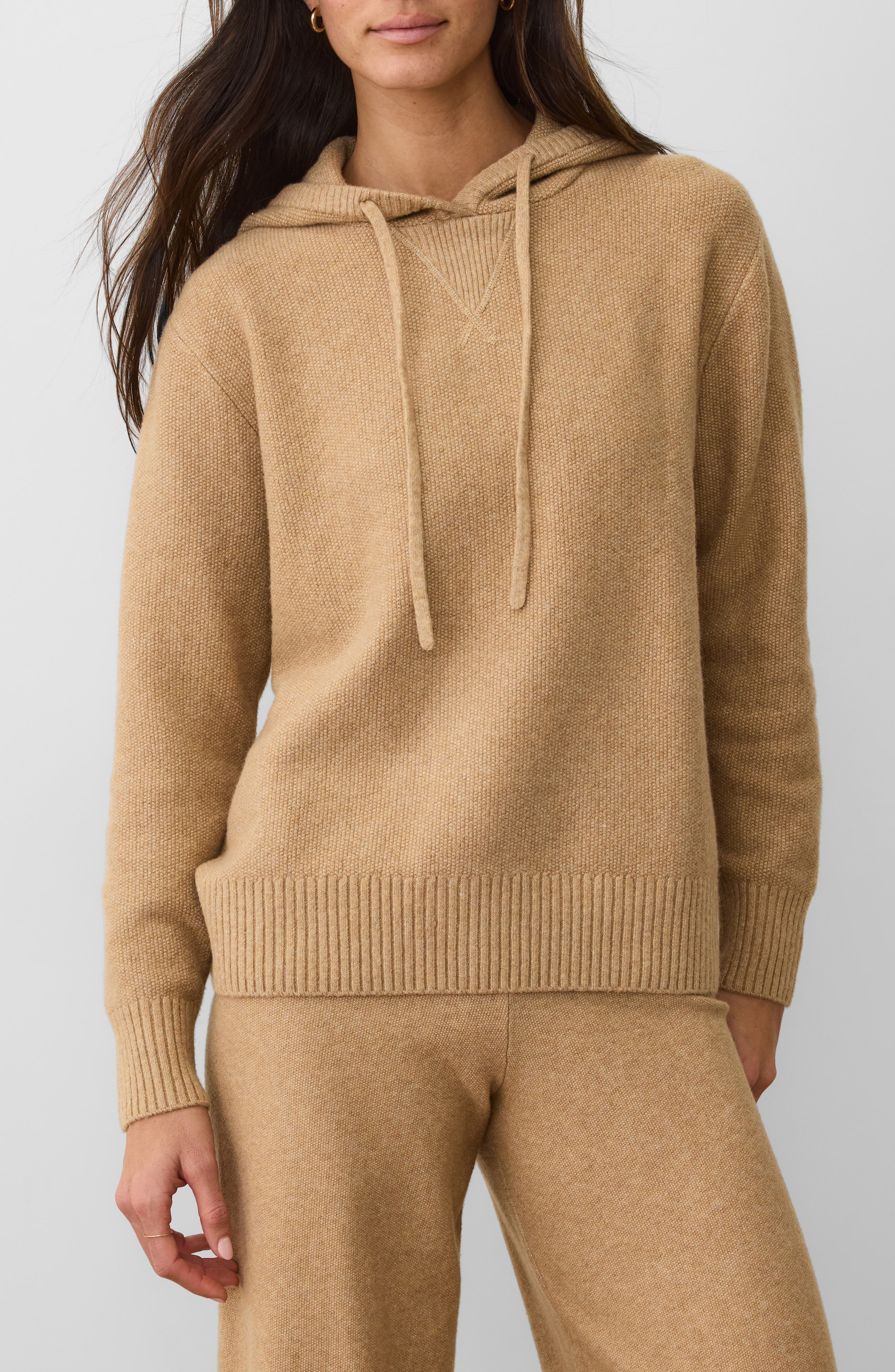 Marine Layer Chalet Knit Hoodie In Brown