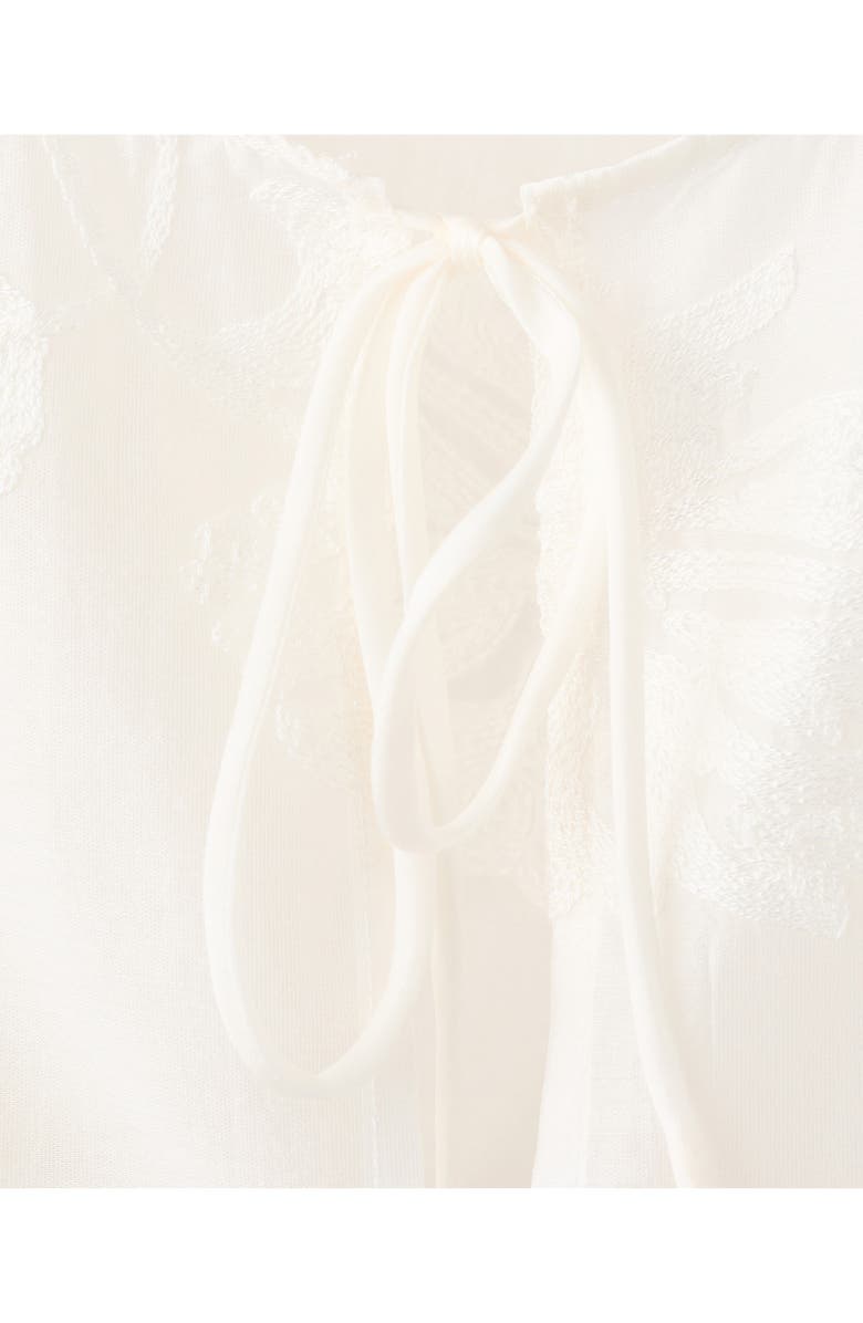 MANGO Lyocell Floral Embroidery Top, Alternate, color, Off White