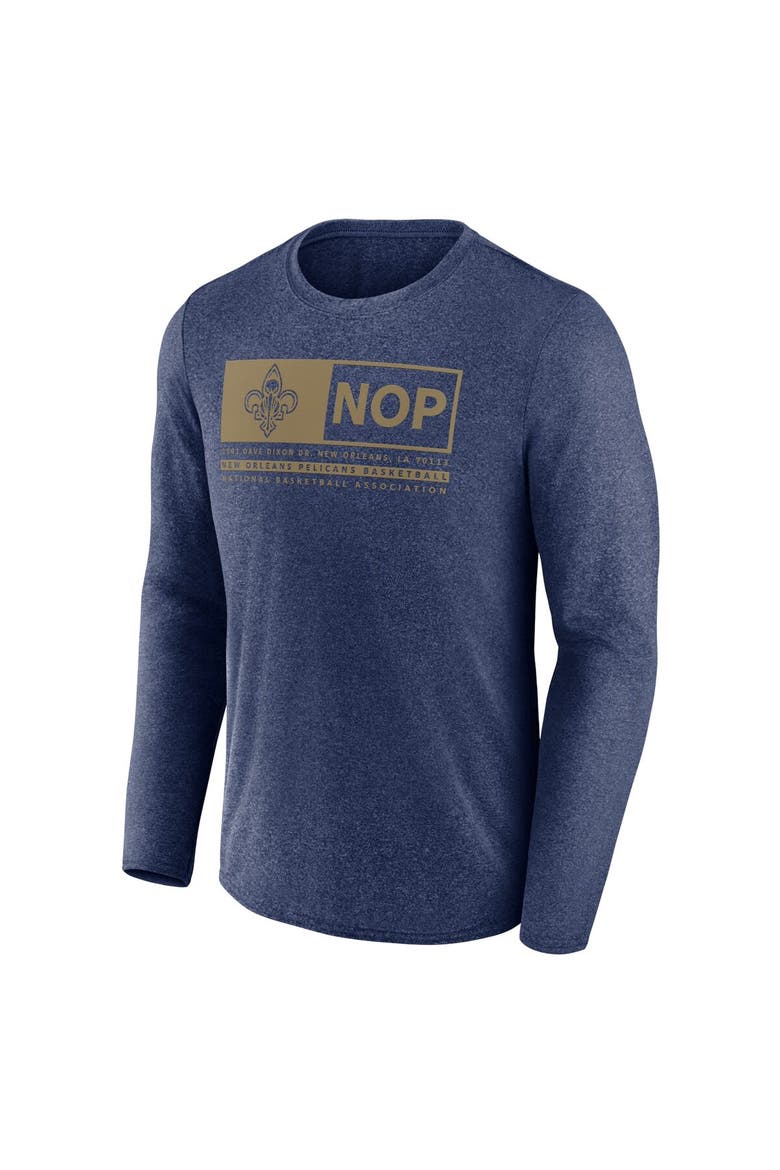 Men's Fanatics Branded Heather Navy New Orleans Pelicans Three-Point Play T-Shirt, Alternate, color, Heather Navy