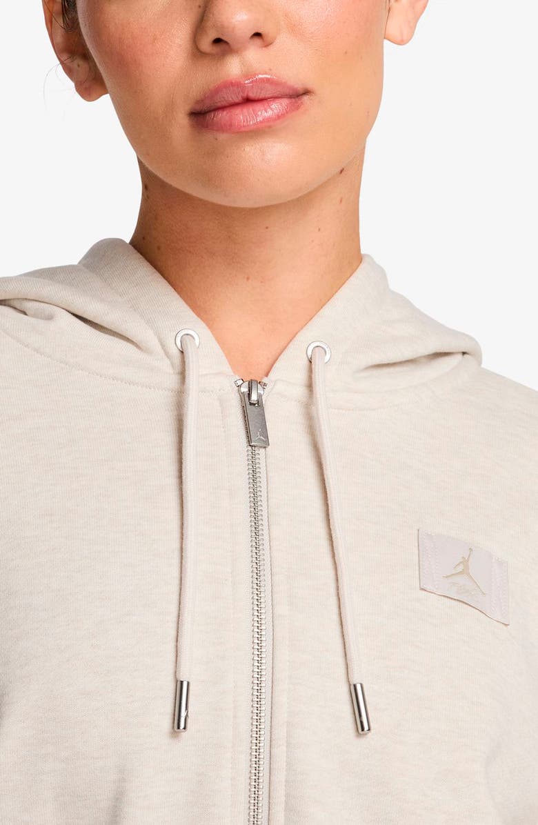 Jordan Flight Fleece Crop Hoodie, Alternate, color, Light Ore Wood Brown/ Rattan