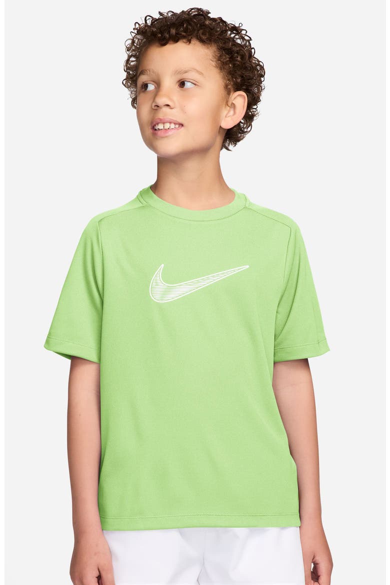 Kids' Dri-FIT Swoosh Graphic T-Shirt, Main, color, LIGHT LIQUID LIME/ WHITE