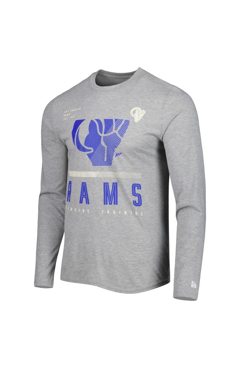 New Era Men's New Era Heathered Gray Los Angeles Rams Combine Authentic Red Zone Long Sleeve T-Shirt, Alternate, color, Heather Gray