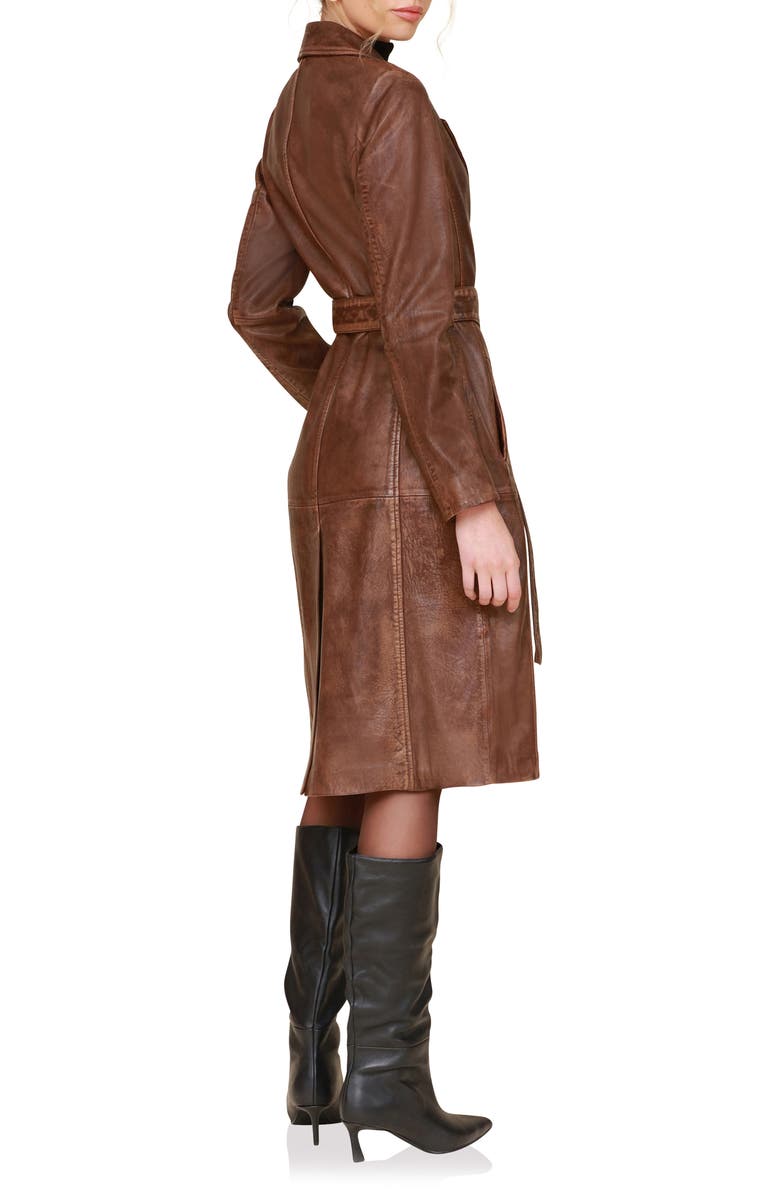 Avec Les Filles Belted Leather Trench Coat, Alternate, color, 