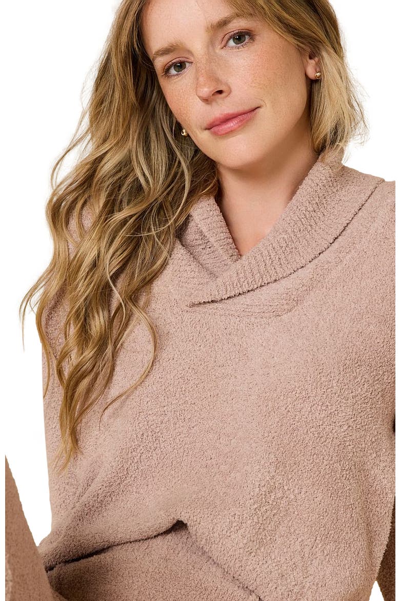 Ultra-Marshmallow Shawl Collar with Pintuck Pant, Alternate, color, Coco