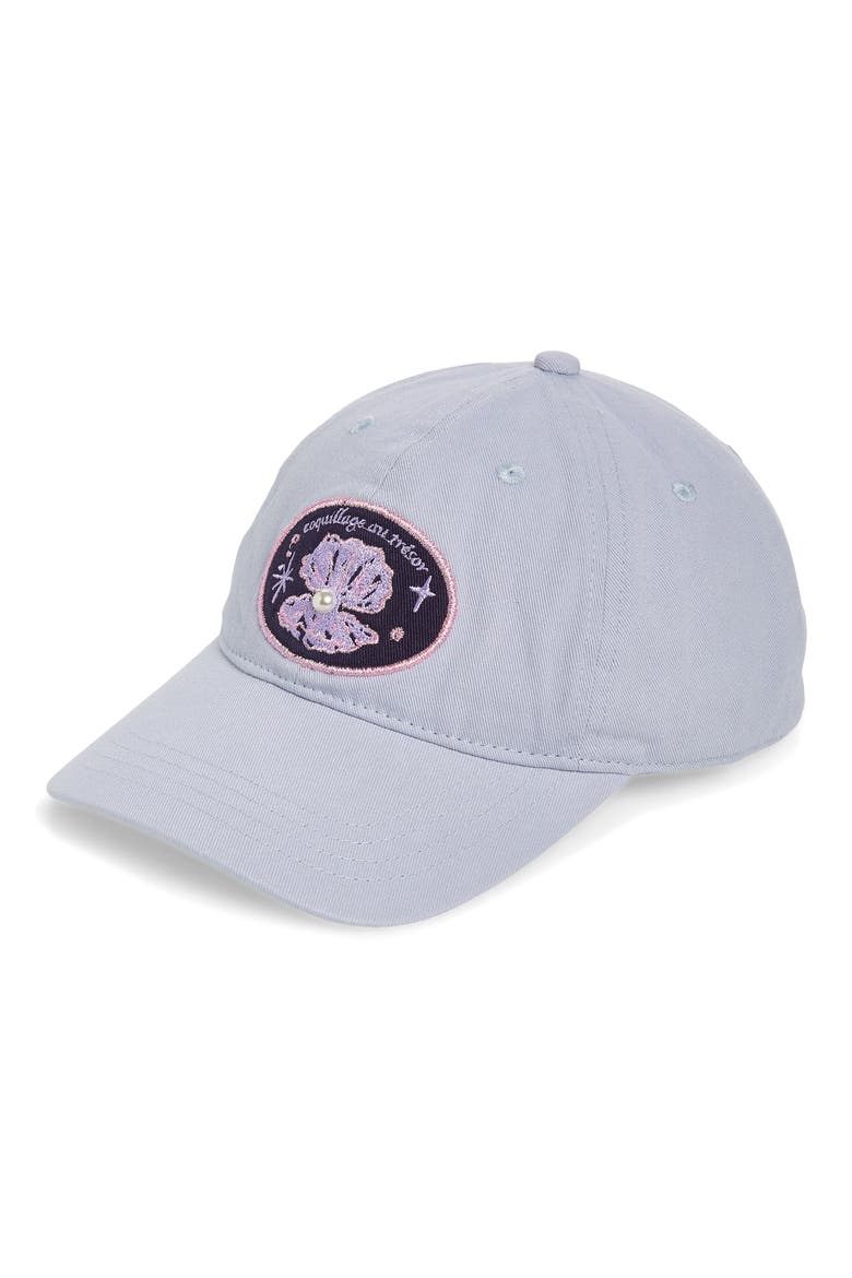 Embroidered Patch Twill Baseball Cap, Main, color, BLUE CLAM