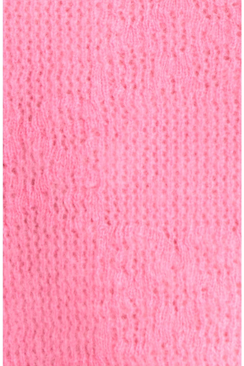 Pointelle Brushed Cashmere Crewneck Sweater, Alternate, color, CANDY