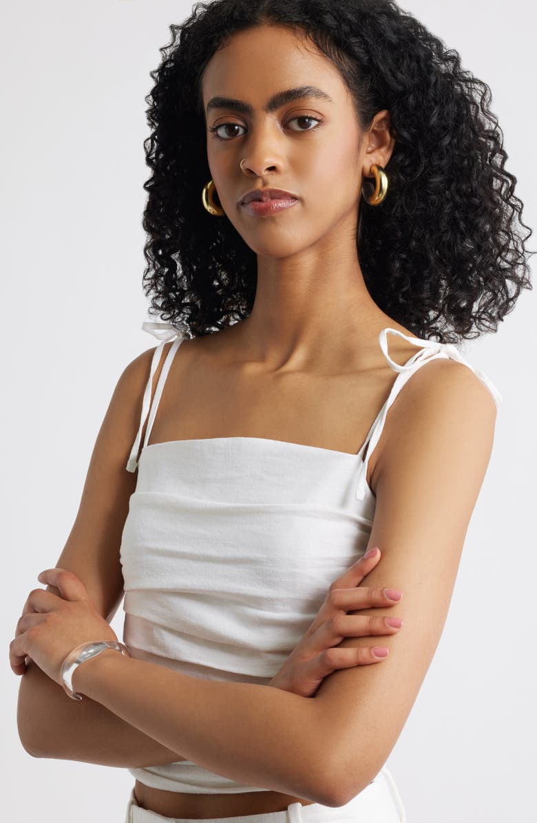 Open Edit Metal & Resin Hoop Earrings, Alternate, color, Clear- Gold