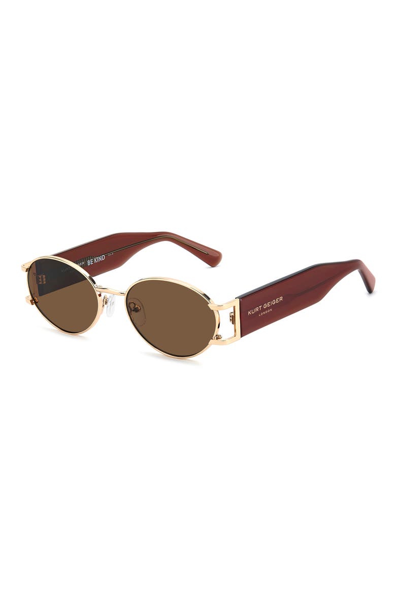 54mm Rectangular Sunglasses, Alternate, color, GOLD/ BROWN