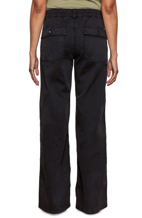 Sanctuary Soft Marine High Waist Wide Leg Crop Cotton Pants In Black