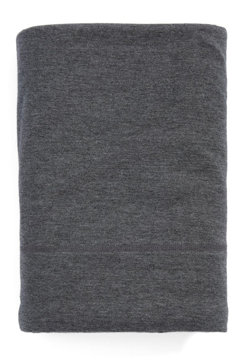 Calvin Klein Modern Cotton Collection Cotton & Modal Flat Sheet, Main, color, CHARCOAL