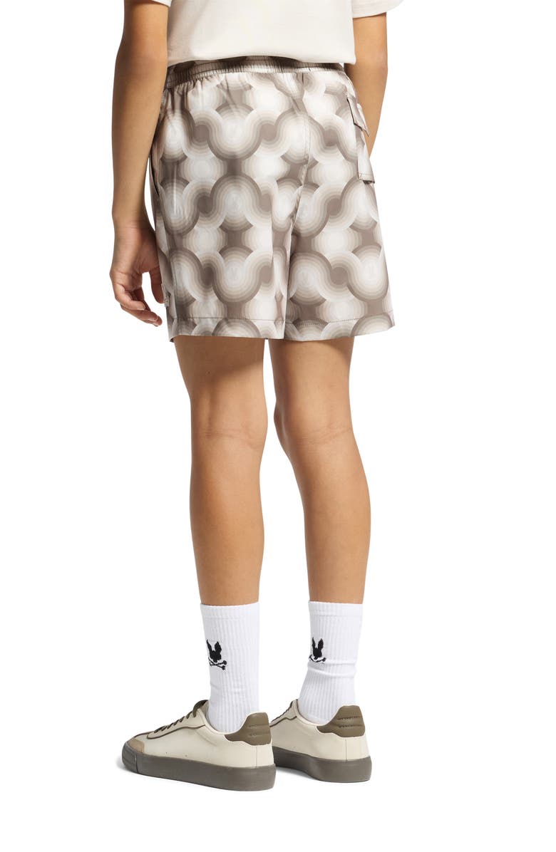 Psycho Bunny Kids' Paros Printed Swim Trunks, Alternate, color, 