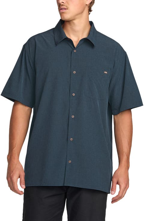 Surftrek Print Short Sleeve Button-Up Shirt