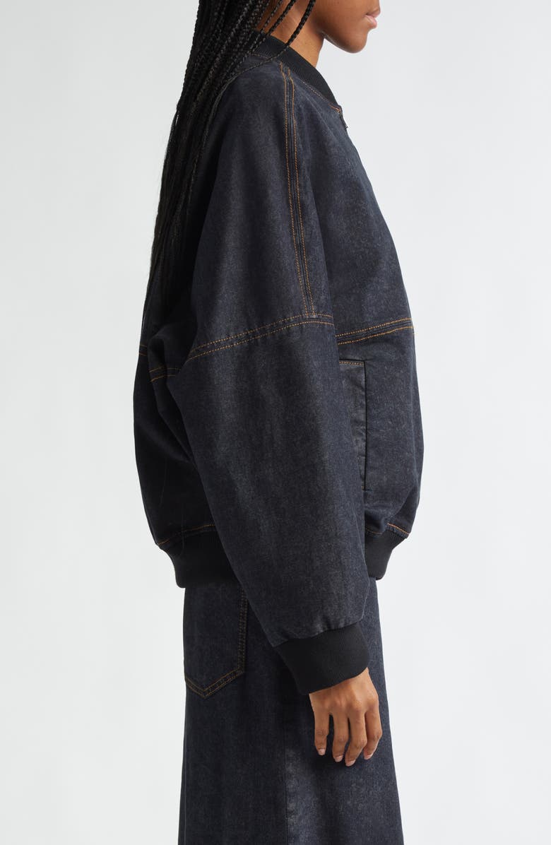 Marni Classic Denim Bomber Jacket, Alternate, color, 