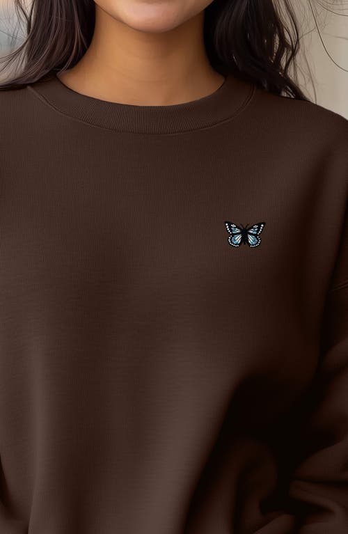 Dalix Butterfly Relaxed Sweatshirt In Brown