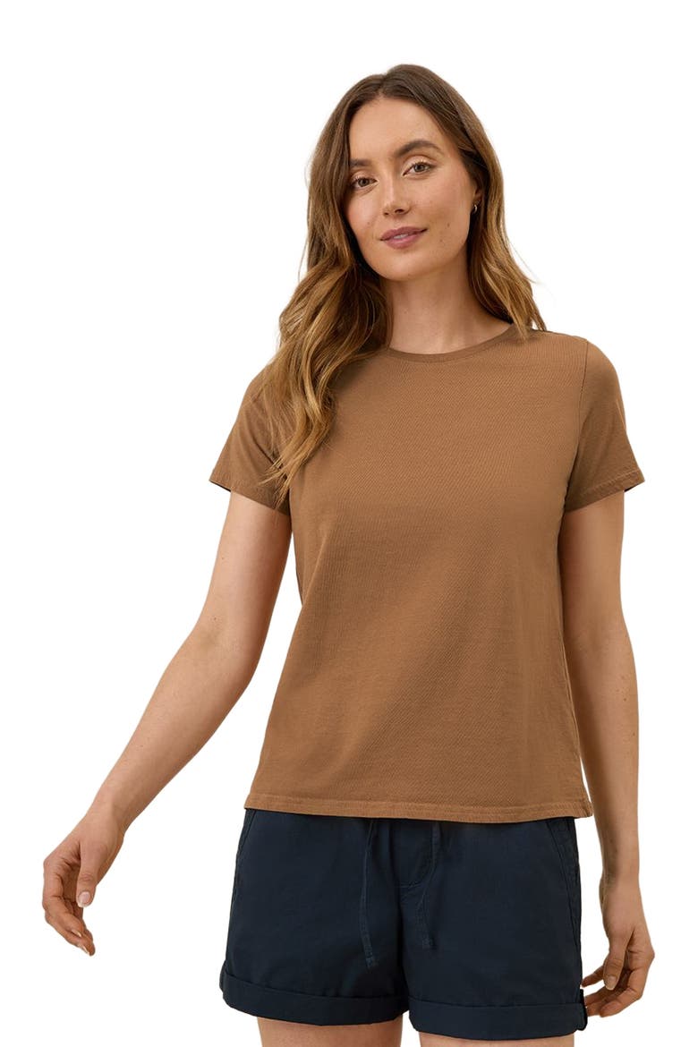 Organic Cotton Softspun Crew Neck Tee, Alternate, color, Brown Sugar