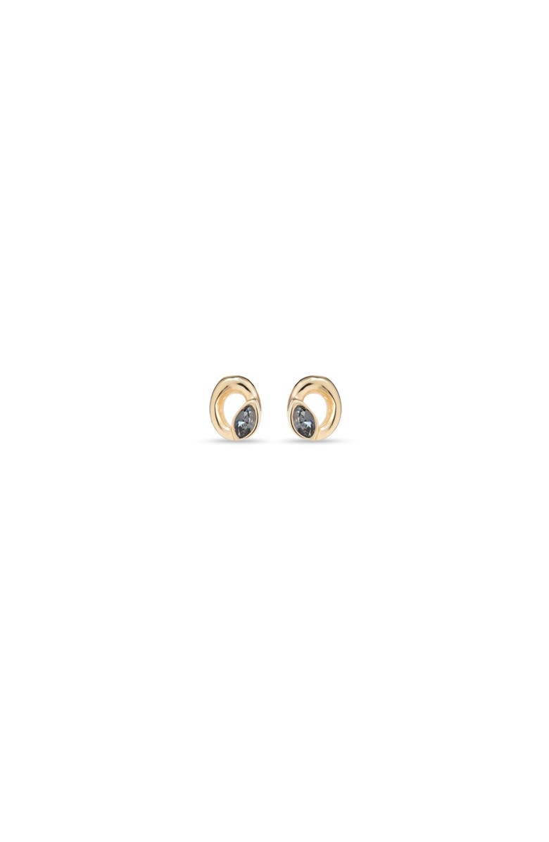 UNODE50 Oval Crystal Stud Earrings, Main, color, Gold