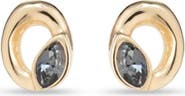 UNODE50 Oval Crystal Stud Earrings