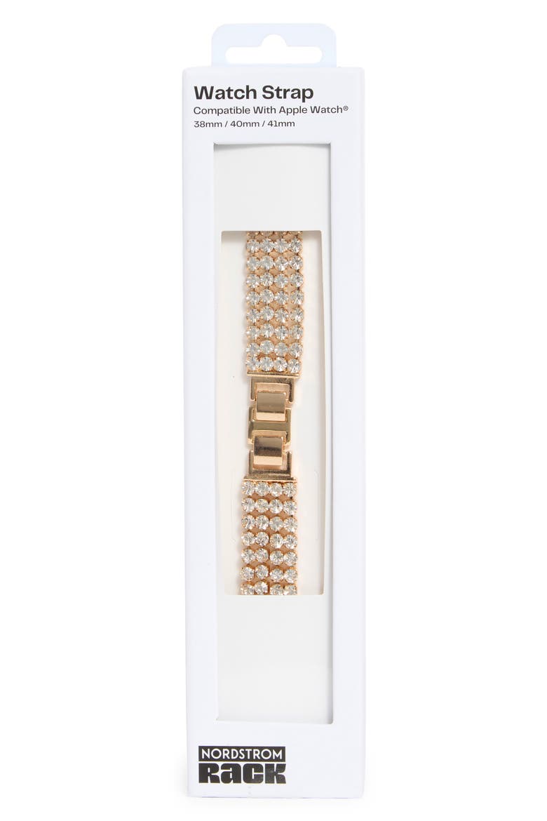 Crystal Chain Apple Watch® Watchband, Alternate, color, CLEAR- GOLD