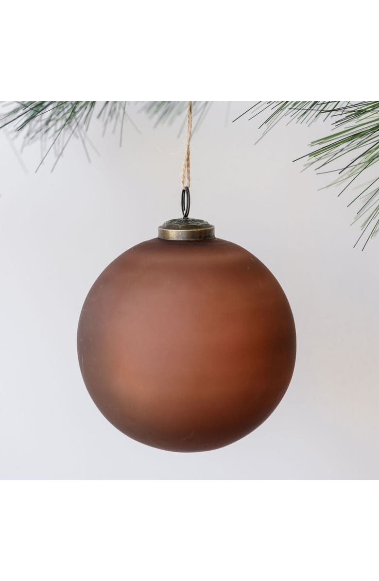 CG Hunter 5" Frosted Cinnamon Glass Ornament, Main, color, 