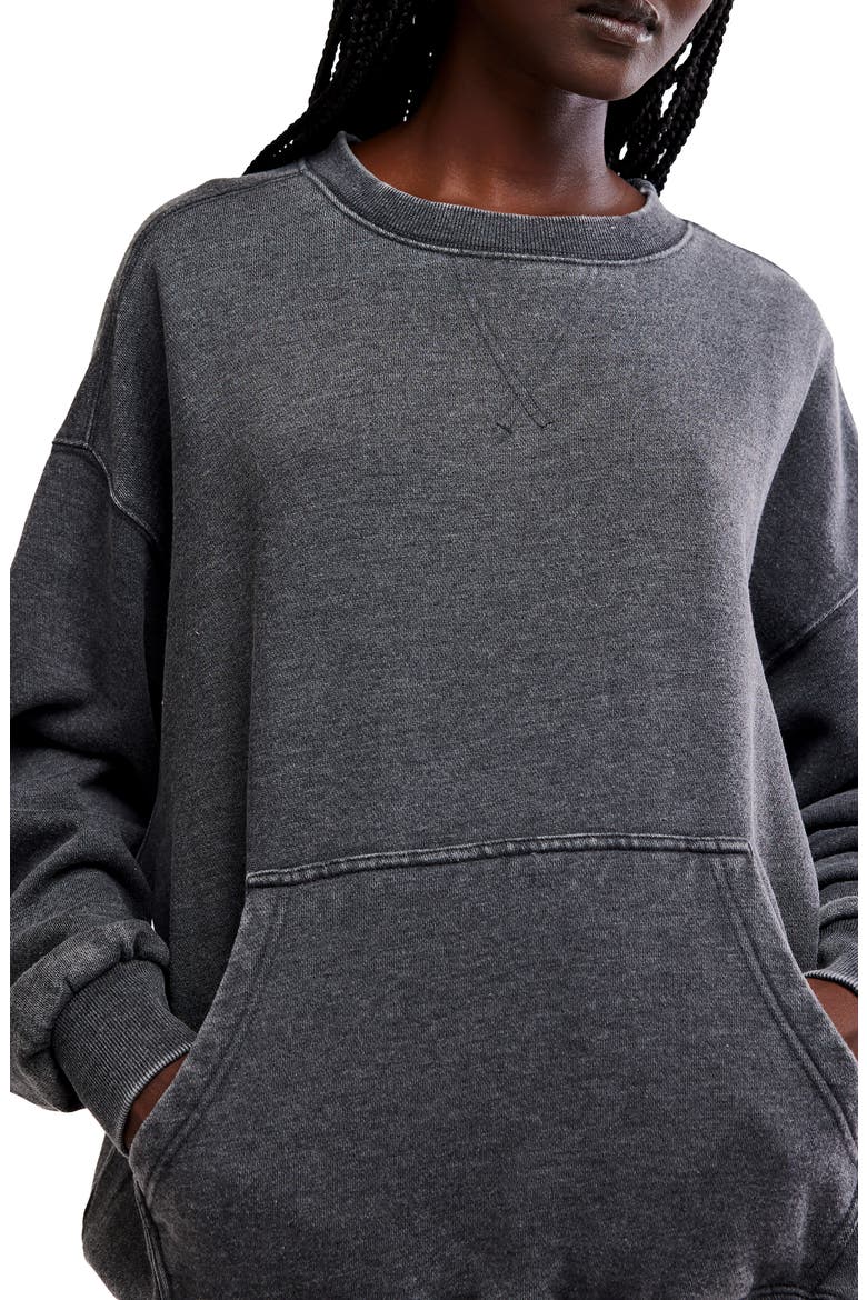 Intimately FP Slow It Down Oversize Cotton Blend Sweatshirt, Alternate, color, BLACK