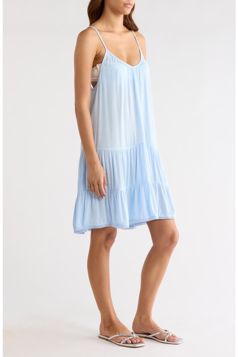 Tiered Crinkle Cover-Up Dress, Alternate, color, BLUE FLOATY