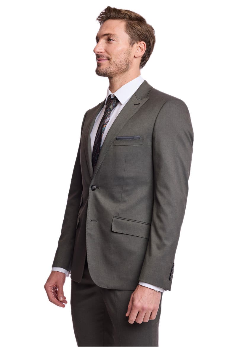Ashton Slim Peak Suit Jacket, Alternate, color, DARK OLIVE GREEN