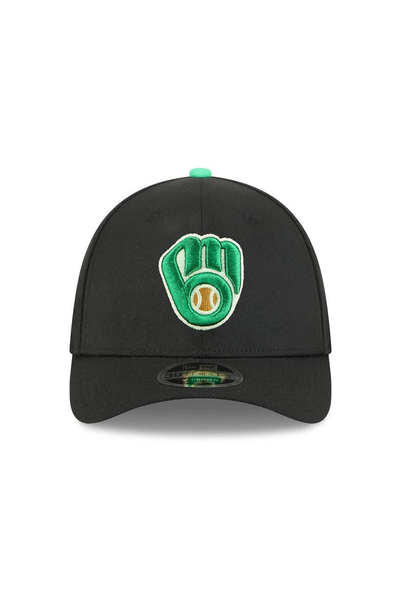 New Era Men's New Era  Black Milwaukee Brewers 2026 St. Patrick's Day 39THIRTY Flex Hat, Alternate, color, 
