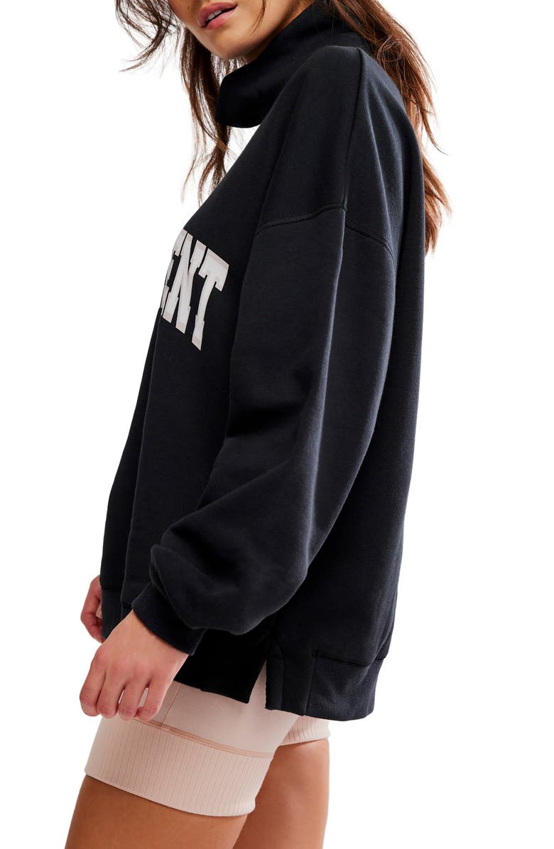 Free People FP Movement Victory Sweatshirt & Shorts Set, Alternate, color, Black/ Ballet Slipper