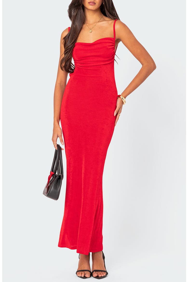 Clea Open Back Maxi Dress, Alternate, color, RED