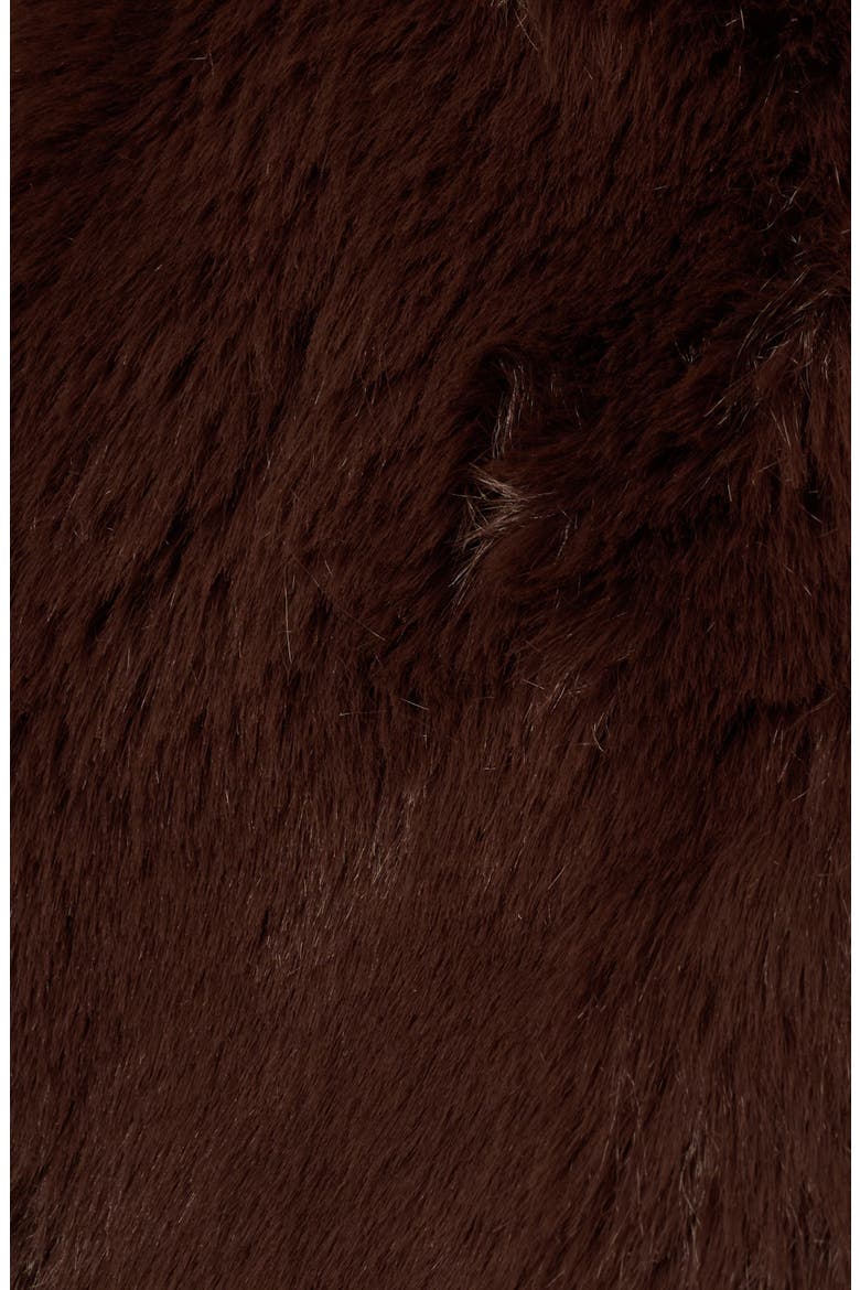 Faux Fur Coverup Jacket, Alternate, color, DARK BROWN