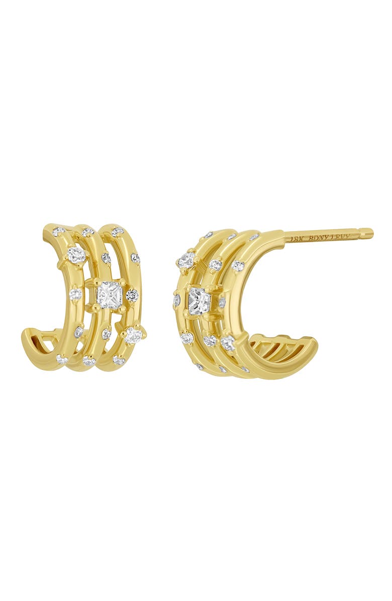 Bony Levy Solstice Diamond Triple Hoop Earrings, Main, color, 18K Yellow Gold