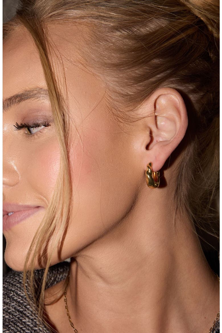 Wide Twist Hoop Earrings, Alternate, color, Gold