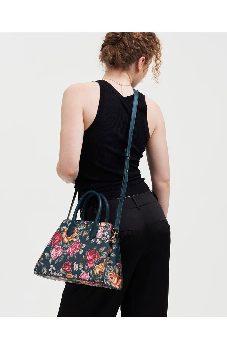Fable England Roses Teal Structured Medium Tote, Alternate, color, Teal