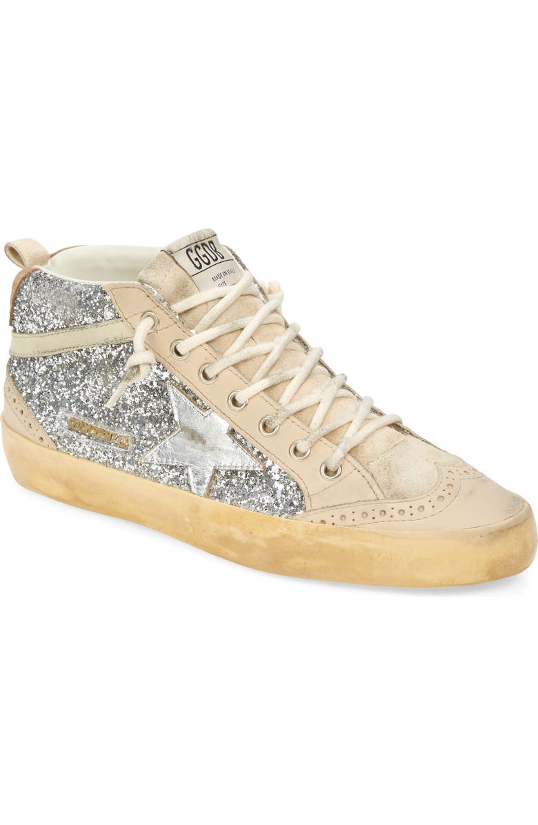 Golden Goose Mid Star Glitter Sneaker, Main, color,
