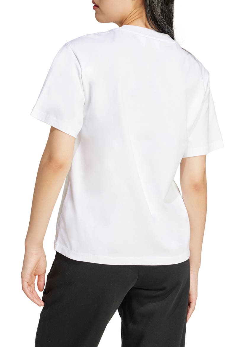 Essentials Embroidered Logo Cotton T-Shirt, Alternate, color, WHITE/ BLACK