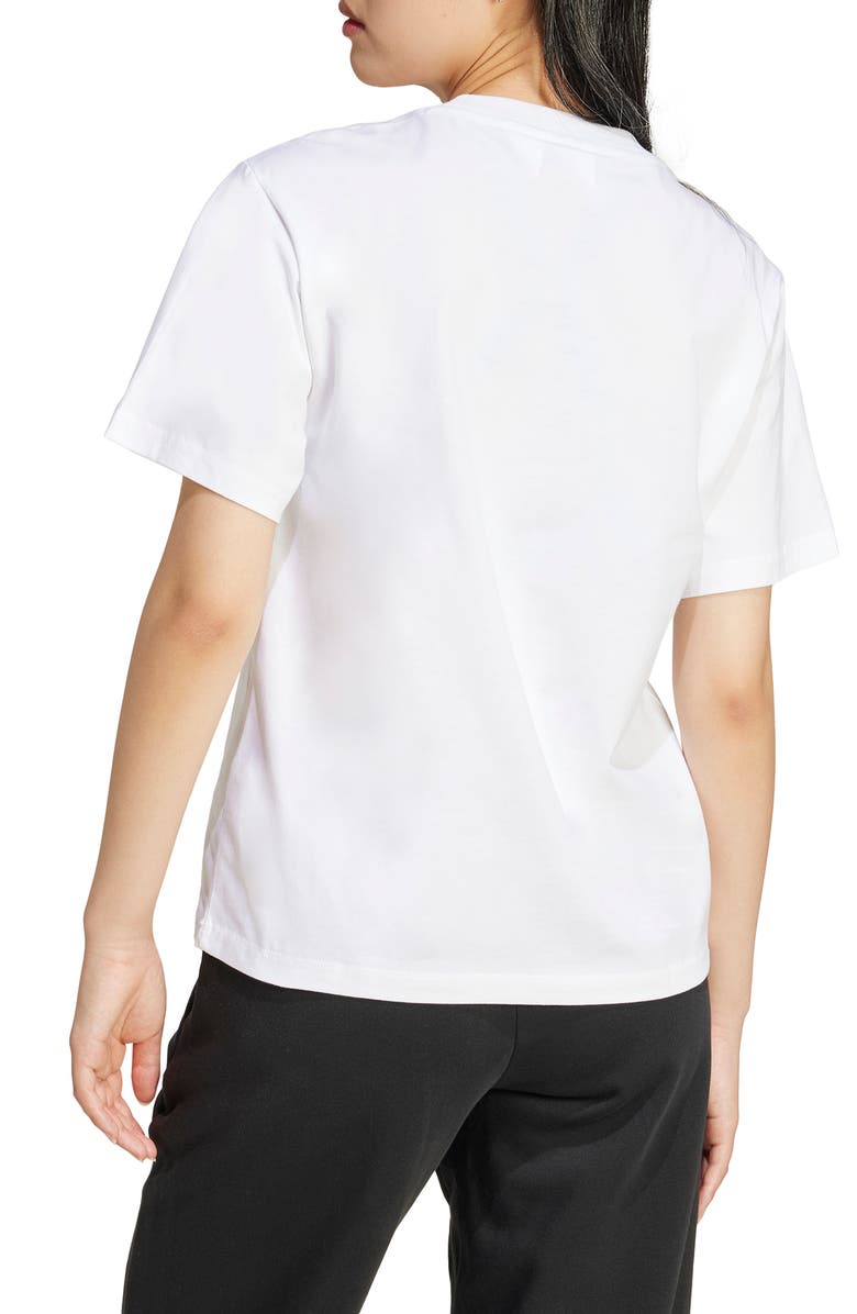 adidas Essentials Embroidered Logo Cotton T-Shirt, Alternate, color, White/ Black