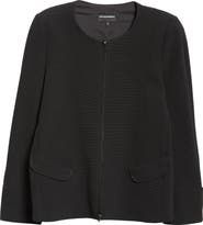 Emporio Armani Ottoman Stretch Cotton Short Jacket