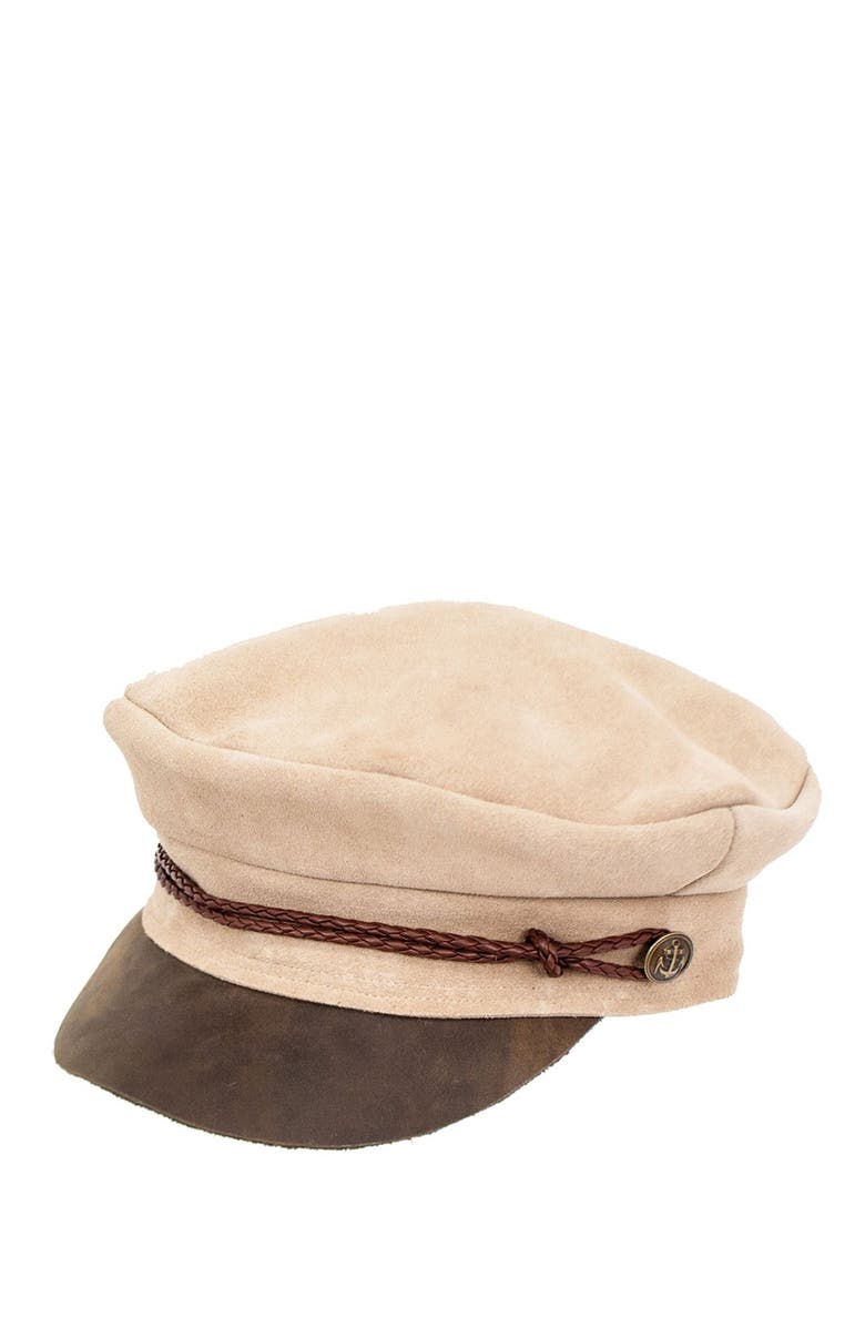 PETER GRIMM Lila Suede Newsboy Cap, Alternate, color, 