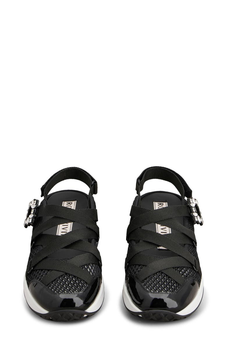 Roger Vivier Viv' Run Ballerina Sneaker, Alternate, color, Nero/ Bianco