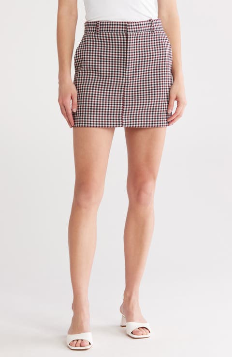 Yarn Dyed Plaid Suiting Miniskirt