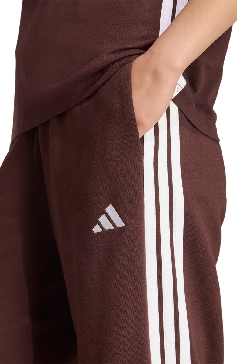adidas 3-Stripes Track Pants, Alternate, color, Shadow Brown/ White